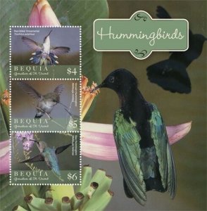 Bequia 2019 - Hummingbirds - Nature - Sheet of 3 Stamps - MNH