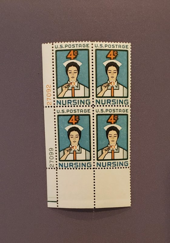 1190, Nursing, Plate Block LL, Mint OGNH, CV $7.00 per Durland Catalog