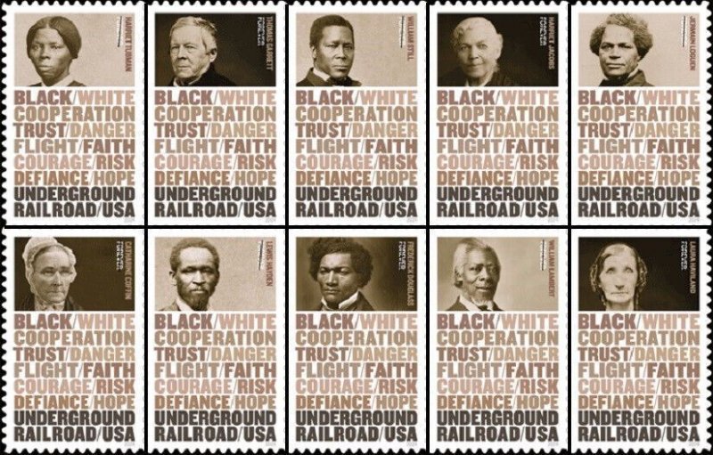 #5833 - 5843 2024 Underground Railroad Singles set/10 (After March 9) - MNH