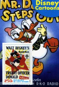 Ivory Coast 2002 DISNEY Donald Duck s/s Perforated Mint (NH)