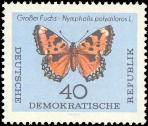 Germany DDR #683-687, Complete Set(5), 1964, Butterflies, Never Hinged