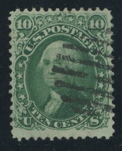 USA 68 - 10 cent Washington No Grill - F/VF Used with neat circle of bars cancel