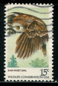 1761 US 15c Saw-whet Owl, used