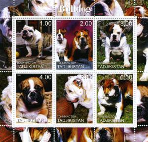 Tajikistan 2000 DOGS BULLDOG Sheet (6) Perforated Mint (NH)