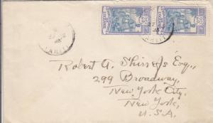 1923, Tahiti, French Polynesia to New York City, NY (24472)