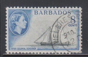 Barbados,  8c Schooner (SC# 241) Used