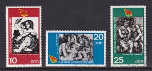 German Democratic Republic  DDR  #2260-2262  used 1982  paintings. trade unions