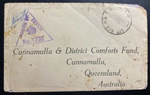 1941 Australia Army Post Office Censored cover to Cunnamulla Australia