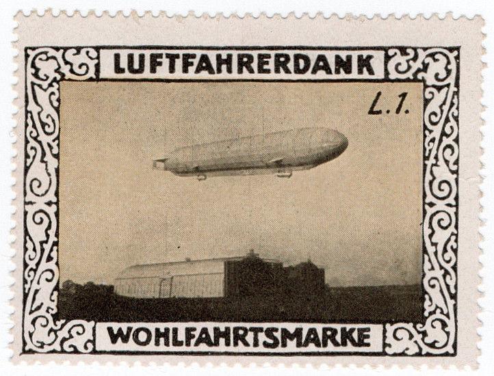 (I.B) Germany Cinderella : Pilot's Charity Stamp (Zeppelin Type L1)