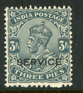 India British 1912  KGV Official 3 Pie Scott O52 MNH X480