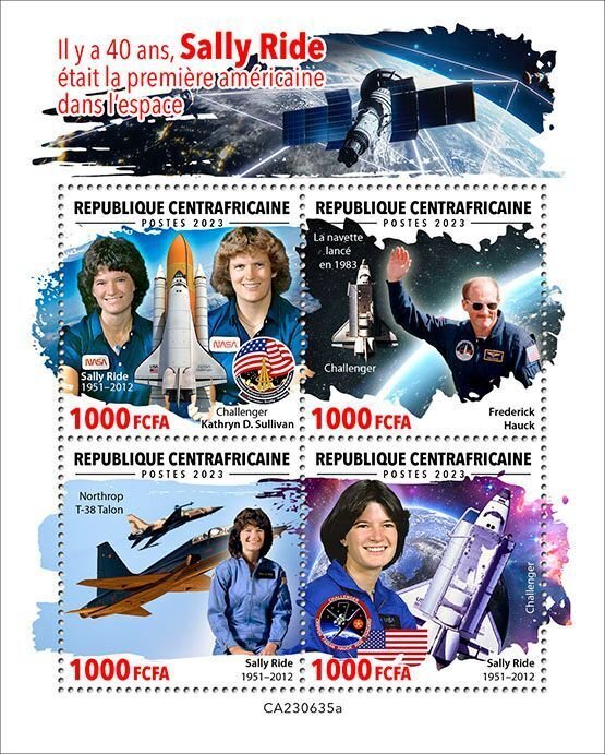 C A R - 2023 - Sally Ride, US Woman Astronaut - Perf 6v Sheet -Mint Never Hinged