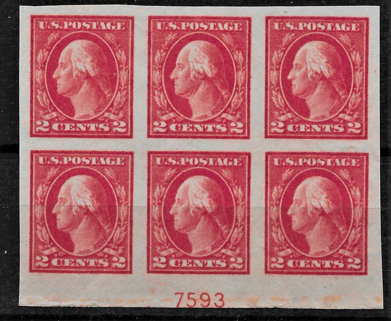 US 1912 Sc. #409 Bottom Plate Block VF/XF LH