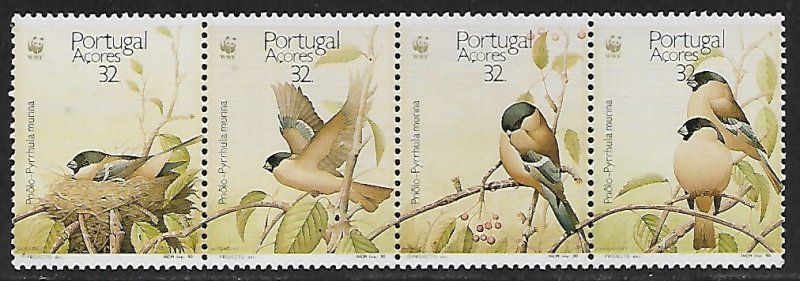 Azores # 385-388 - Azores Bulfinch - strip - MNH -....{R+}