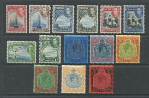 Bermuda KGVI complete set to the £1 mint o.g. hinged