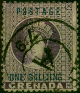 Grenada 1875 1s Deep Mauve SG13a 'Shlliing' Error Fine Used Scarce