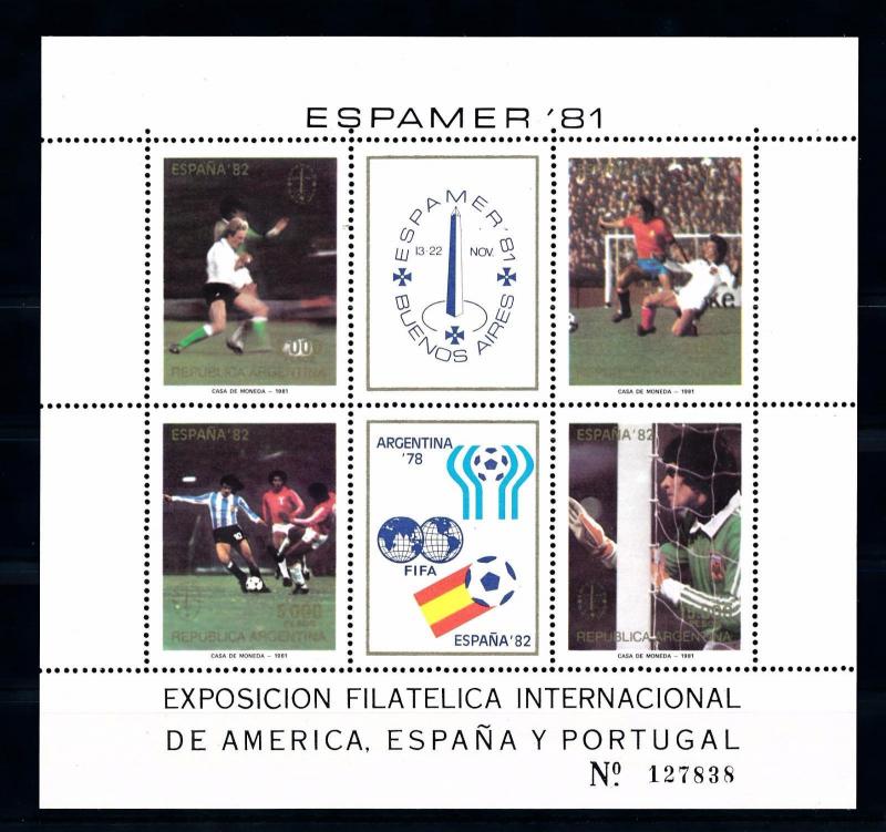 [59540] Argentina 1981 World Cup Soccer Football Spain MNH Sheet