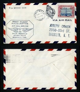 # C11 CAM # 22 First Flight cover, Brownsville, TX to San Antonio, TX - 3-9-1929