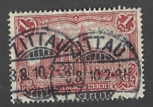 Germany Scott 75 Used 1m 14 1/4 X 14 1/2 perf stamp 2018 CV $2.75