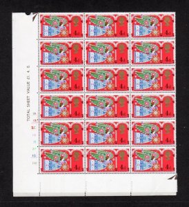 4d CHRISTMAS 1969 MINT BLOCK OF 36 + EXTRA PHOSPHOR VARIETY