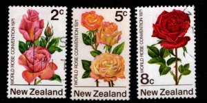 New Zealand Scott 484-486 Used Rose stamp set