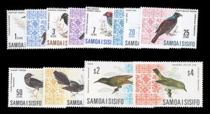 Samoa #265-274B Cat$60, 1967 Birds, complete set, never hinged