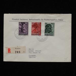 ZS-AA885 LIECHTENSTEIN - Trees, 1959 Registered From Vaduz To Florence Cover