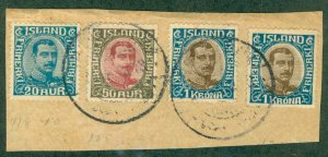 ICELAND 118, 125, 126 USED ON PIECE CV $40.00 BIN $25.00