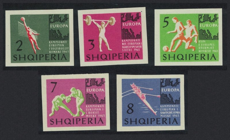 Albania Football Volleyball Boxing Rowing 5v Imperf 1963 MNH SG#769-773