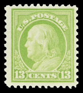 Scott 513 1919 13c Apple Green Franklin Perf 11 Issue Mint F-VF OG NH Cat $21