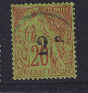 REUNION, 1894 on Colonies 2c. Red on Green, used.
