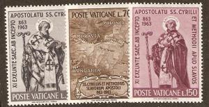 Vatican  Scott # 369-71    Mint never hinged