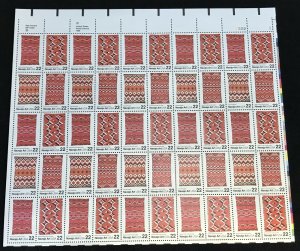 US 2235-38 22c American Folk Art- Navajo Art Mint Sheet OG NH