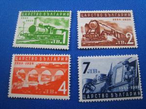 BULGARIA - SCOTT #346-349   TRAINS    MH