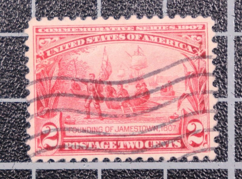 Scott 329 2 Cents Jamestown - Used - PSE Cert Grade 90 SCV $110.00