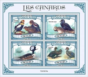 Togo 2021 MNH Birds on Stamps Ducks King Eider Duck Mergansers Scoter 4v M/S