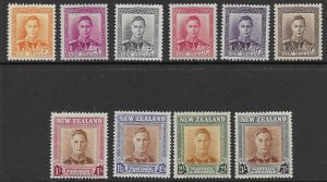 New Zealand 258-68  1947 set 10  FVF Mint nh