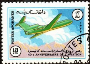 Afghanistan 1094 - Cto - 13af Tupolev Tu-134 (1984) (cv $1.10)