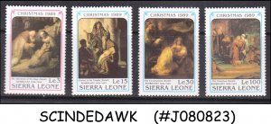 SIERRA LEONE - 1989 CHRISTMAS / PAINTINGS BY RAMBRANDT - 4V - MINT NH