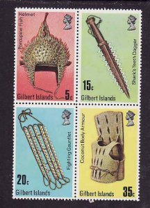 Gilbert Is.-Sc#292a-unused NH block from the sheet-Artifacts-1976- 