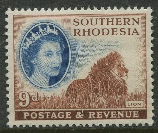 Southern Rhodesia- Scott 88 - QEII Definitives -1953- MVLH - Single 9d Stamp