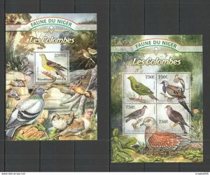 2013 Niger Fauna Birds Pigeons Les Colombes 1+1 ** St2814