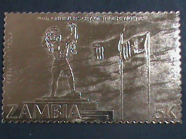 Zambia  Stamp: 1985-SC#330b-24K- Gold- 20th Anniversary- Independence Day -  S