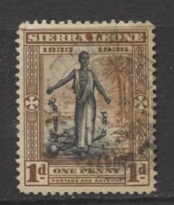 Sierra Leone - Scott 154 - Wilberforce Issue - 1933 - Used - Single 1d stamp