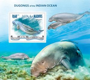 MALDIVES 2013 SHEET DUGONGS MARINE LIFE mld13106b