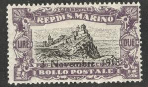 San Marino Scott B16 MH* 1918 Overprint Semi-postal