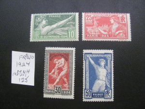 FRANCE 1924 MNH  SC 198-201 SET VF $125 (152)