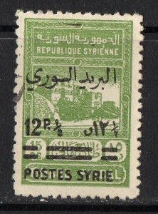 Thematic stamps SYRIA 1945 OVERPRINT ON FISCAL sg.414 used