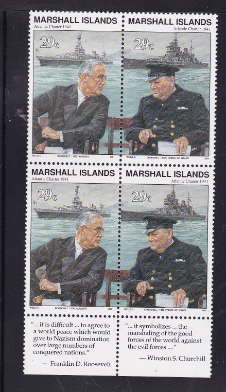 Marshall Islands 283-291, MNH Blocks of 4, With Selvage - WW2