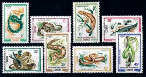 [65704] Congo Brazzaville 1971 Reptiles Snakes Crocodile Chameleon  MLH