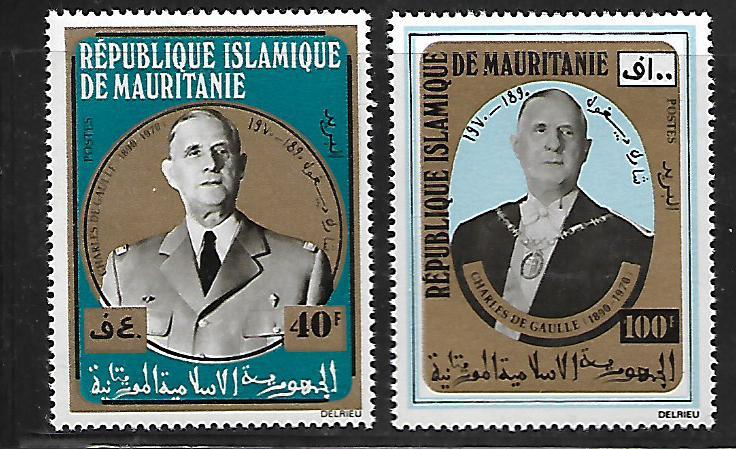 MAURITANIA 289-290 MNH CHARLES DE GAULLE SET 1971